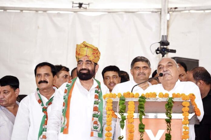 Congress candidate Rao Dan Singh filed nomination from Mahindergarh assembly seat