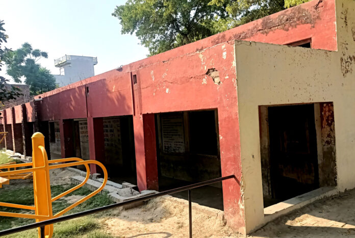 The rooms built years ago for students in the government primary school are old and dilapidated