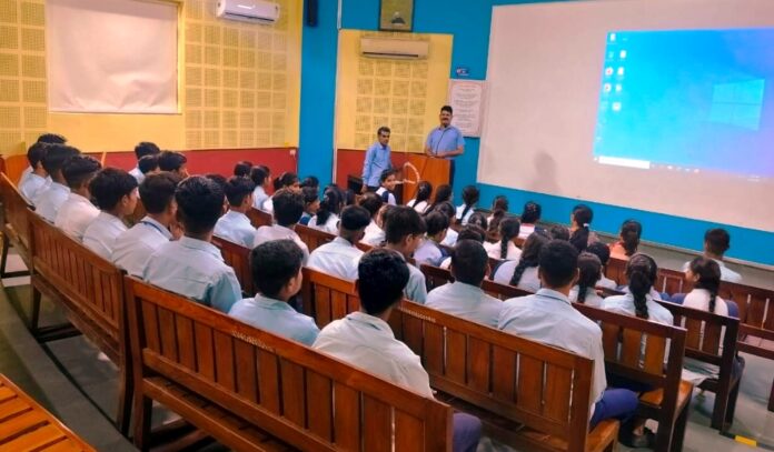 During the educational trip, students watched a short film related to environment.