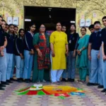 A Rangoli competition was organized at New Happy Public School