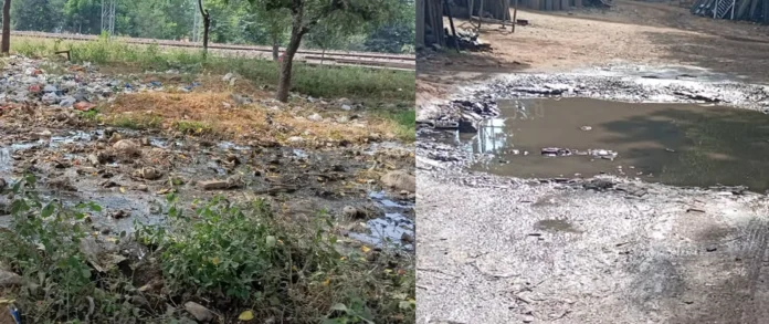 Due to lack of drainage of dirty water, the people of the colony live in a dirty environment