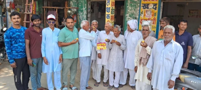 Laddus distributed in Jhojhu Kalan on making Shruti Choudhary a cabinet minister