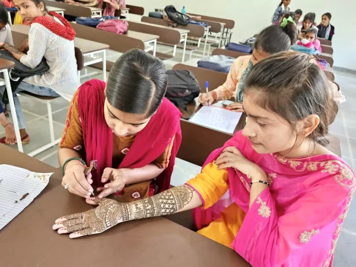 Mehndi and Rangoli competition organized in Government College Krishna Nagar