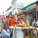 Moolchand Sharma thanked the city residents by doing a road show.