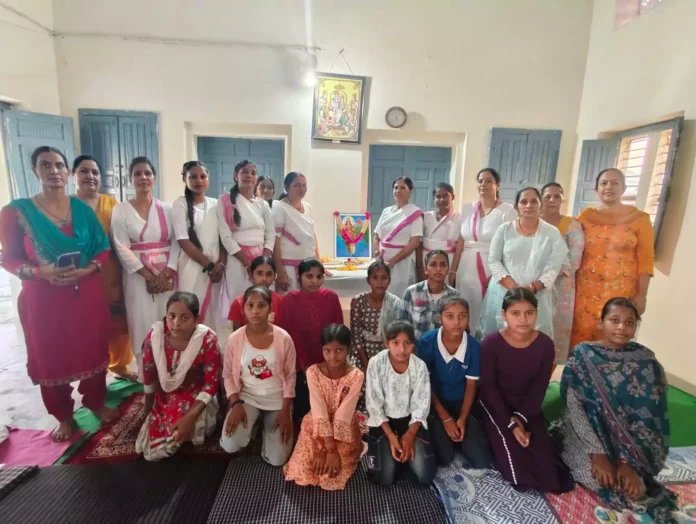 On the occasion of Vijayadashami festival, the volunteers worshipped the weapons as per tradition