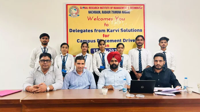 Placement drive organized at Global Research Institute of Management