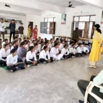 Students of Haryana Central University made school girls aware of the importance of cleanliness