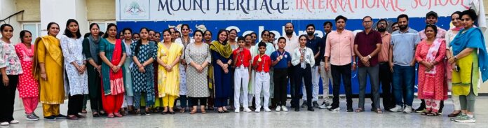 Students of Mount Heritage International School hoisted the flag