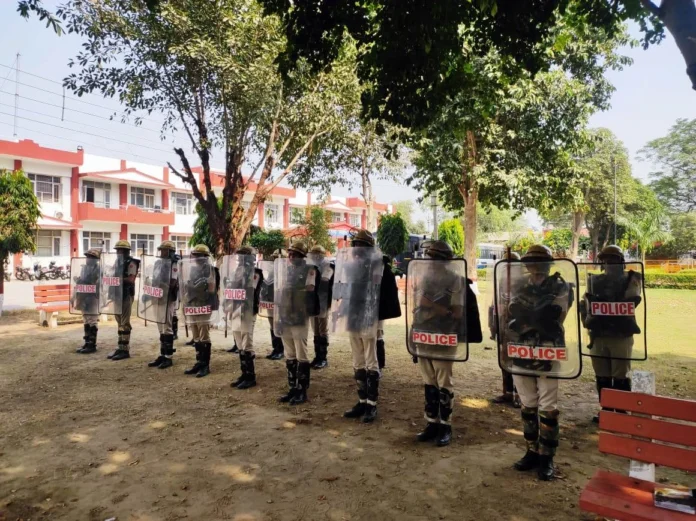 Training given to control anti-riot activities and disperse the crowd