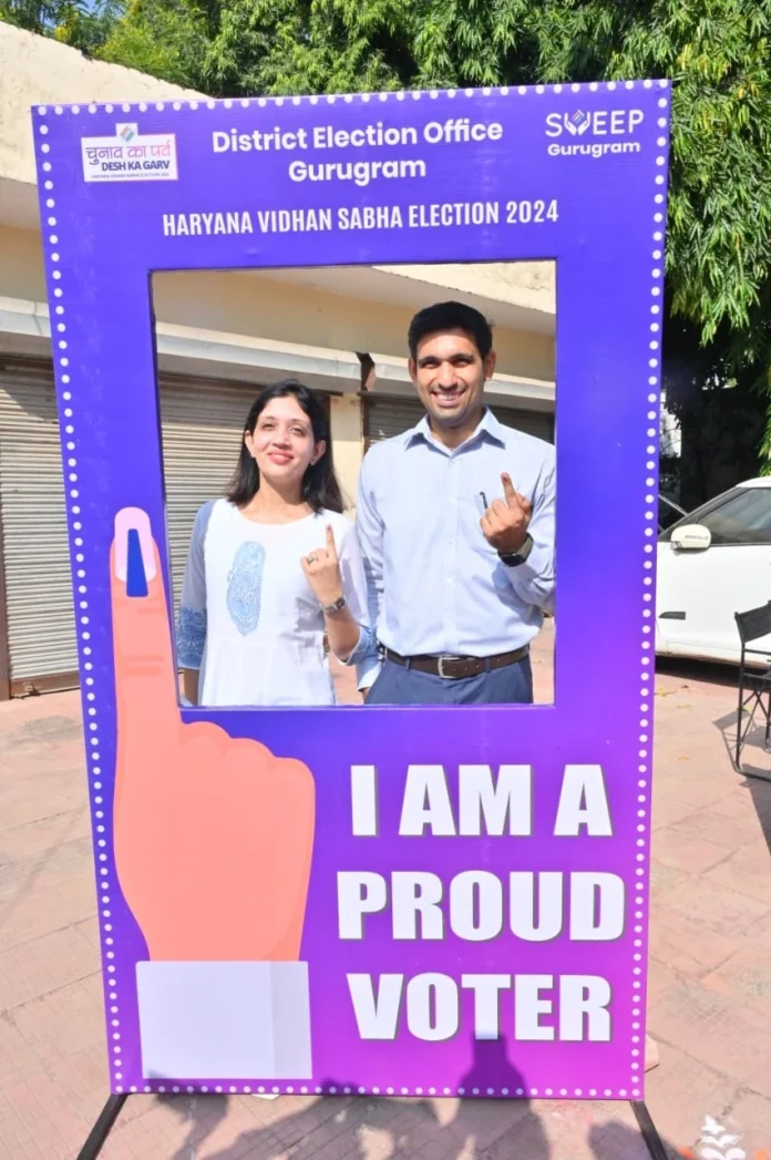 Voting was completed peacefully at all 1507 polling stations in Gurugram district.