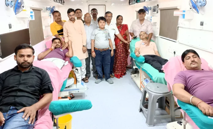 Family members organized a blood donation camp in memory of late Seth Jagannath Musepur, 48 people donated blood