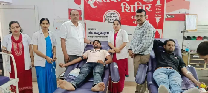 Red Cross organised a blood donation camp on National Voluntary Blood Donation Day, 42 people donated blood