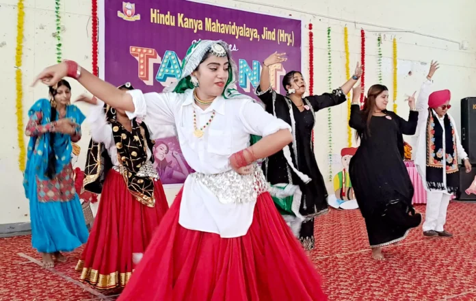 Students showed their talent on Haryanvi and Punjabi songs in Hindu Kanya Mahavidyalaya