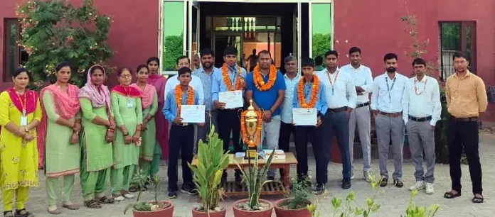 National Handball Competition Bronze Medal winner Haryana team players and coach welcomed