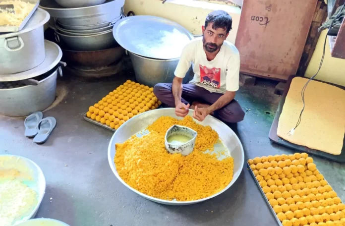 Before the election results, confectioners in Loharu started preparing laddus