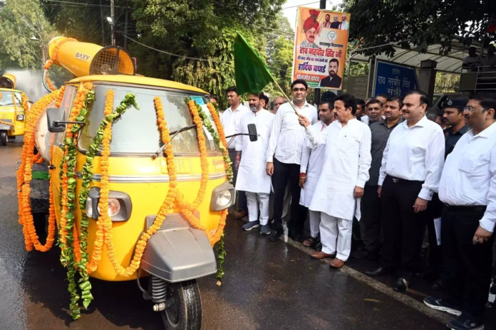 Minister Rao Narbir launched 4 anti-smog guns to tackle pollution