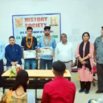 Students who passed JRF and NET exams were honoured at Chaudhary Bansi Lal Government College