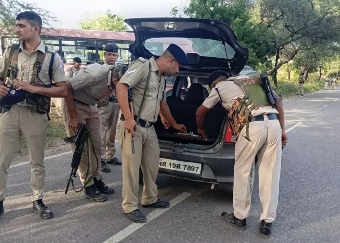 Vehicles are being checked at police checkpoints for the assembly elections