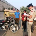 619 vehicles were checked and 131 were challaned and 9 were impounded