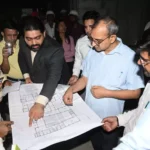 Municipal Commissioner inspected the under construction corporation office building site