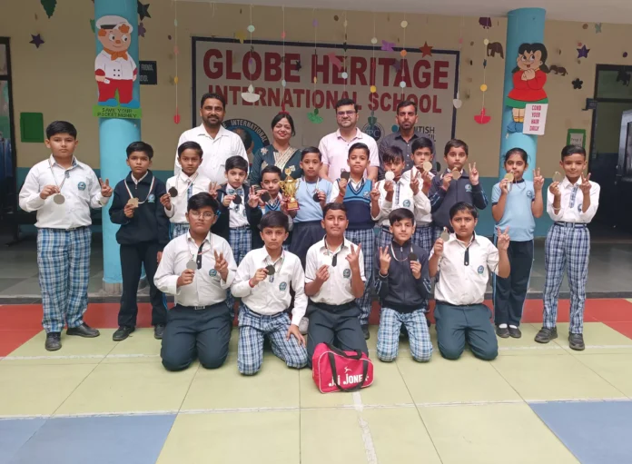 Students of Globe Heritage International School performed in skating championship