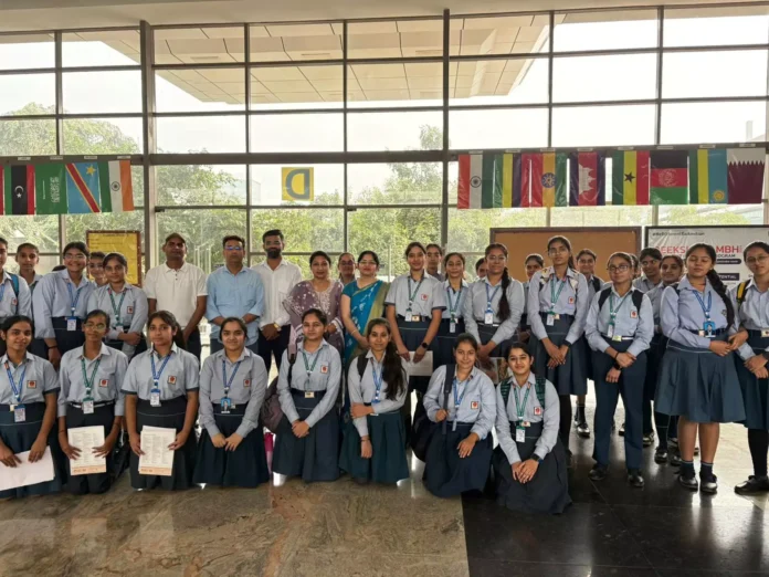 Students were given an educational tour of Amity University on Children's Day.