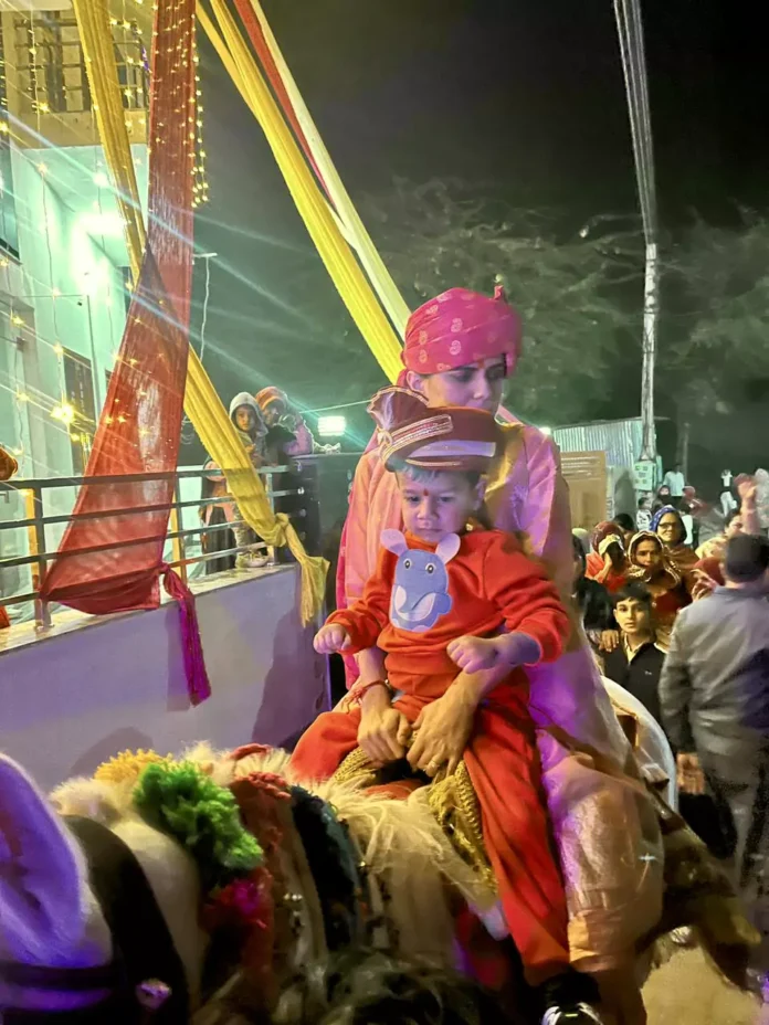 The daughter's procession was taken out by making her sit on a mare