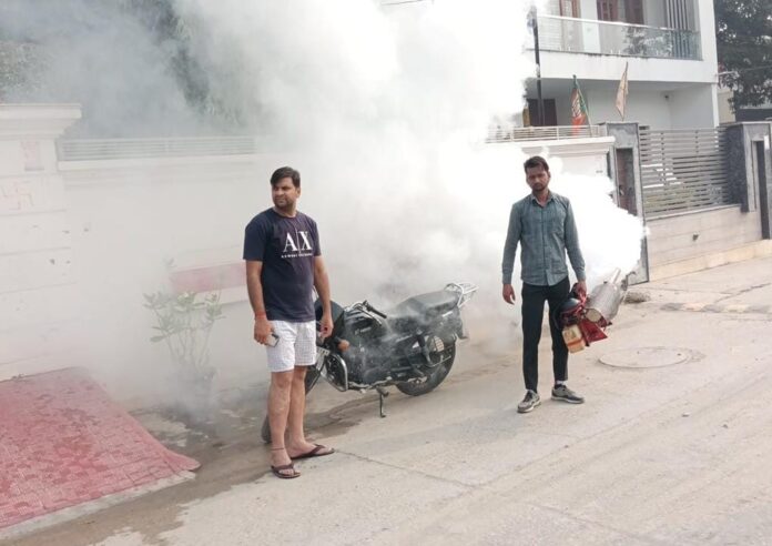 To prevent mosquitoes, the corporation got fogging done in wards 7 and 22