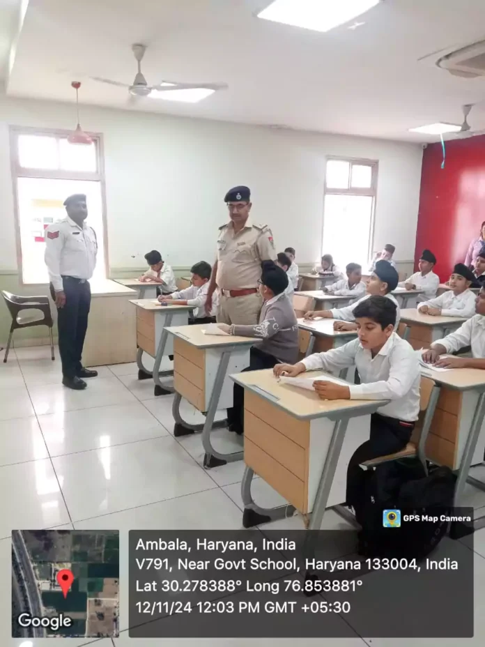 Traffic quiz exam conducted with the support of education department