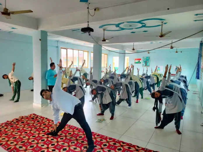 Yoga and Pranayam were conducted for the students to stay away from stress