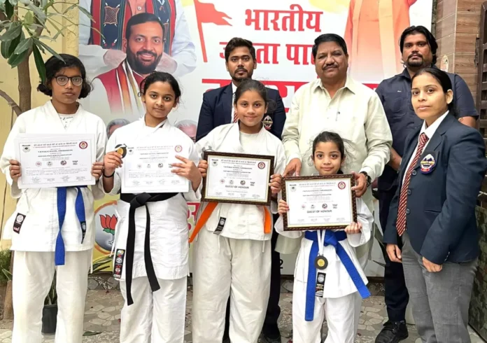 After winning the medal, the players took blessings from senior BJP leader Thakur Umesh Bhati