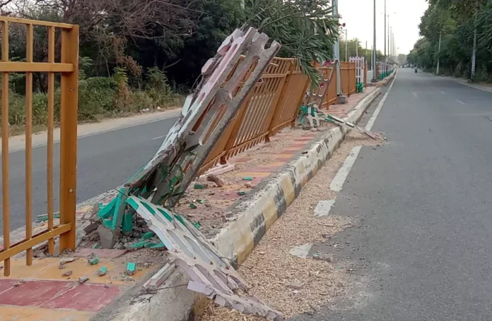 Tree guards installed at a cost of about 12 lakhs got damaged after just one and a half years