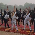 Police officers and jawans learnt yoga in meditation and yoga camp