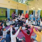 At the conclusion of the camp, children mesmerized the audience by doing exercises and yoga.