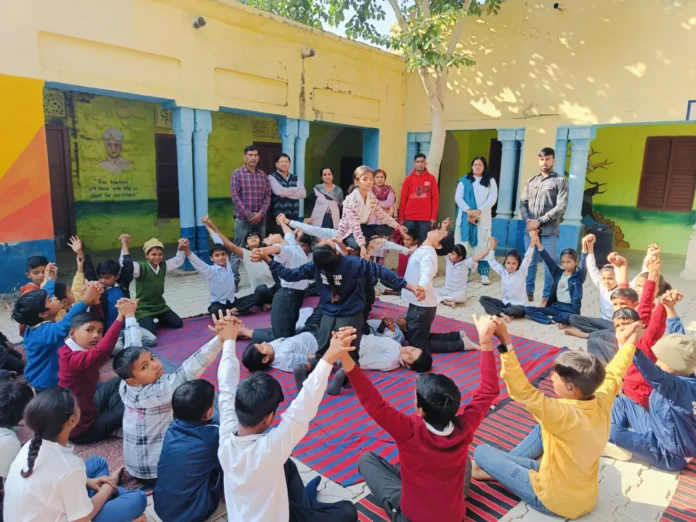 At the conclusion of the camp, children mesmerized the audience by doing exercises and yoga.