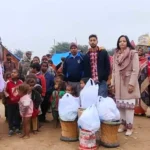 Food items distributed to the needy living in slums