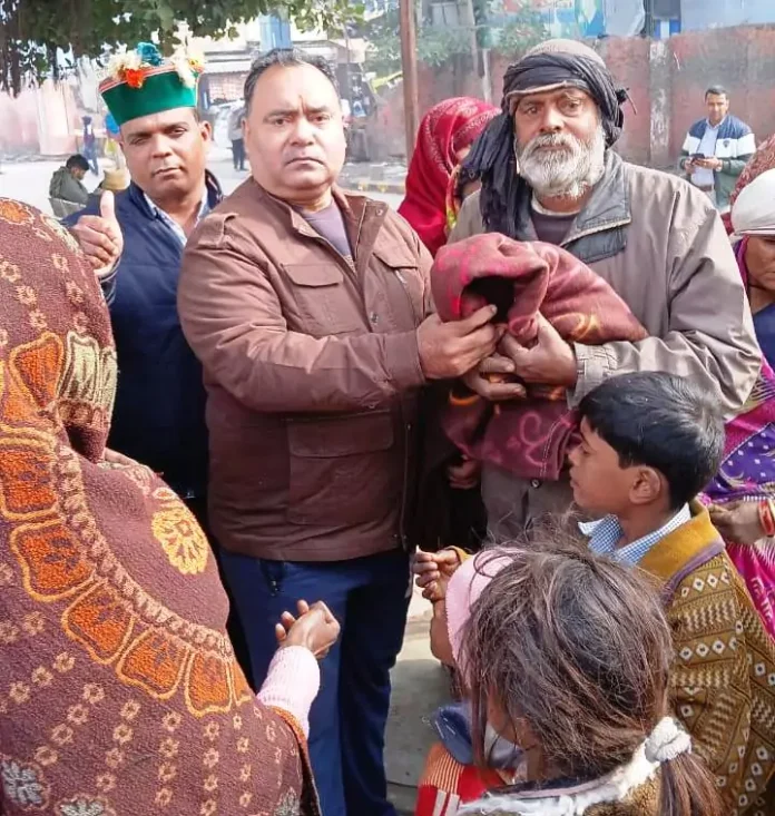 Blankets distributed to poor and needy people