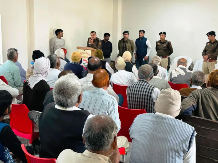 During rural tour, DSP Bawal held a meeting with dignitaries in village uthana.