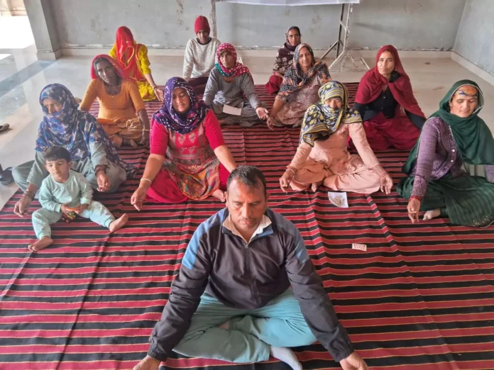 Employees of Kari Rupa Sub-Health Center practiced Surya Namaskar