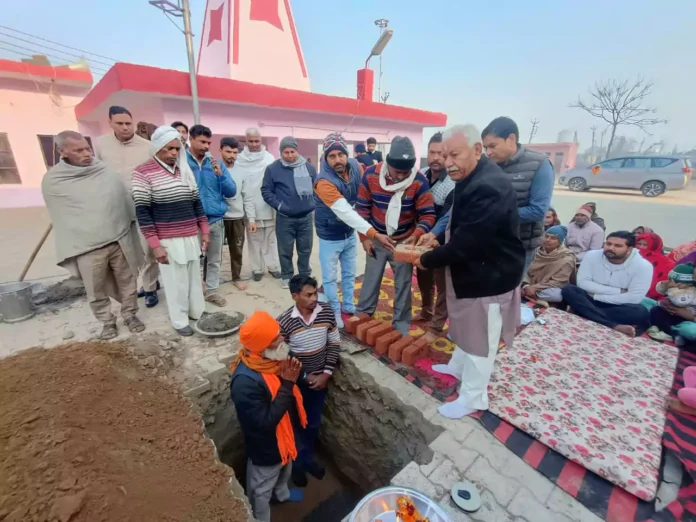 शहजादपुर में बनेगा भव्य गुरु रविदास मंदिर, विधायक ने पूजन कर रखी नींव की ईंट