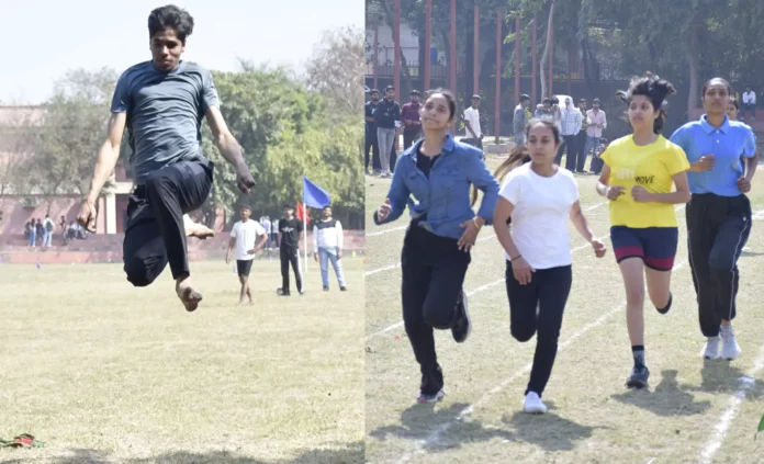 Among college athletes, Sunil stood first among boys and Riya Sharma among girls in 800 meter race.