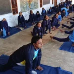 Charkhi Dadri- News Surya Namaskar Yoga program completed in Bhandwa School