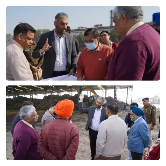 Planetary Secretary Mandeep Singh Brar visited the dumping ground to take stock of the progress work.