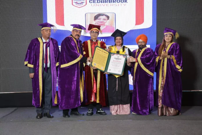 Anju Moudgil awarded honorary degree of PhD