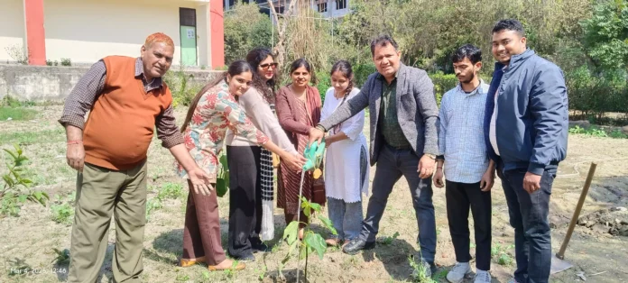 On the occasion of National Security Day, saplings were planted in the oxygen garden of Deshbandhu Gupta College.