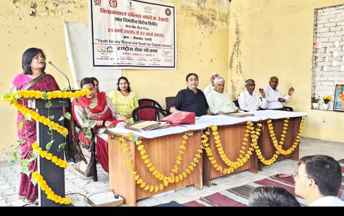 Volunteers cleaned the Arya Samaj temple and made Rangoli